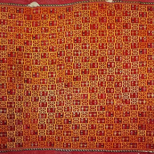 Chancay Culture Checkerboard Tapestry (1200-1400 A.D.), 237 x 203 cm, Chancay Valley (Amano Museum, Lima)