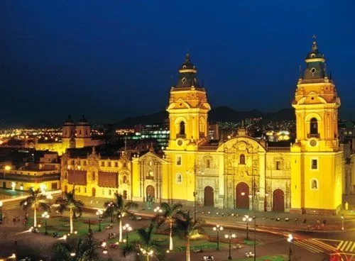 Cathedral of Lima by night Cathedral of Lima by night