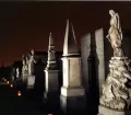 Presbitero Maestro Cemetery in Lima by night