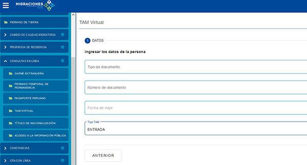 Check your Tam virtual on the Migraciones Agencia Digital