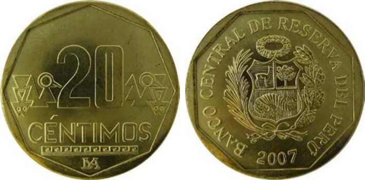 20 centimos coin peru