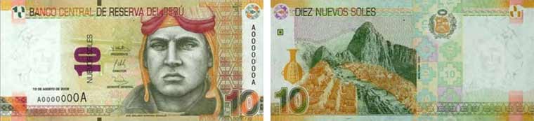10 nuevos soles banknote peru 2009 - 2016