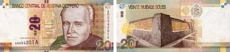 20 nuevos soles banknote peru 2009 - 2016