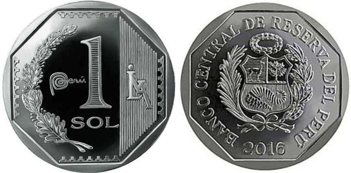 Peruvian 1 sol coin since 2016