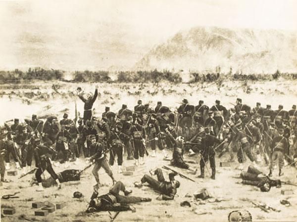 The Battle of Miraflores during the War of the Pacific 1881 Battle of Miraflores Peru