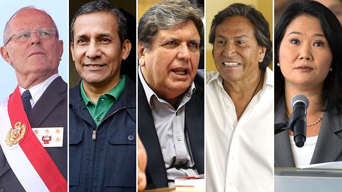 Former Peruvian presidents Kuczynski, Humala, Garcia and Toledo as well as Keiko Fujimori