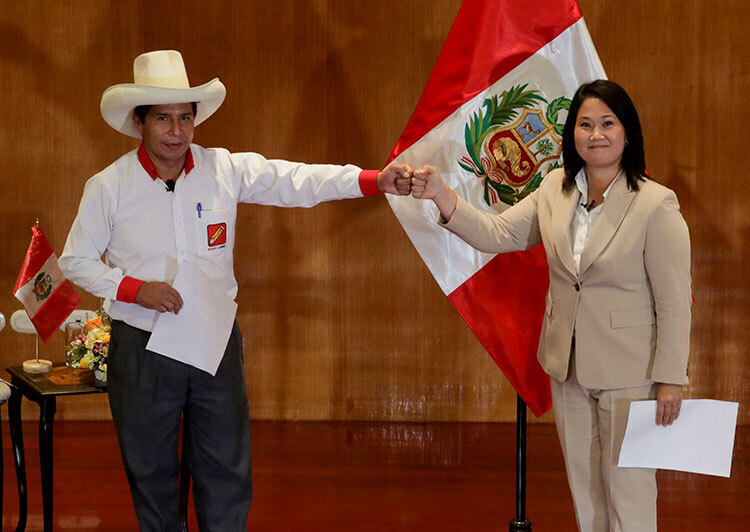 Pedro Castillo and Keiko Fujimori