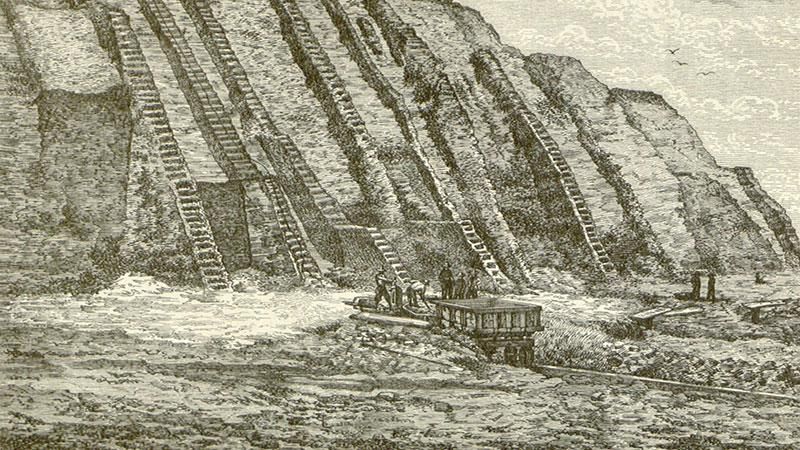 Guano extraction on the Chincha islands in Peru in the 19th century Guano extraction on the Chincha islands in Peru