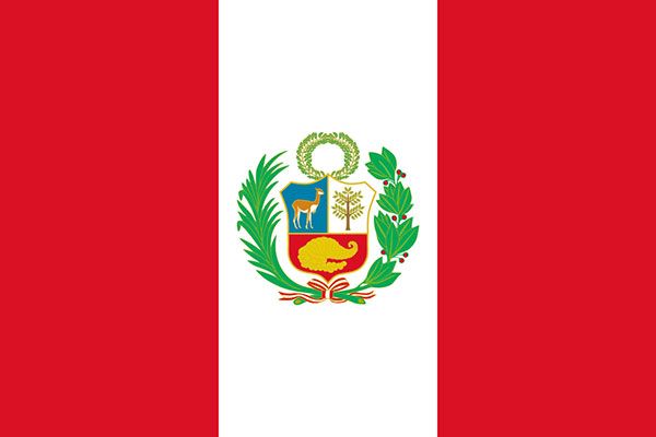 The flag of Peru in 1825