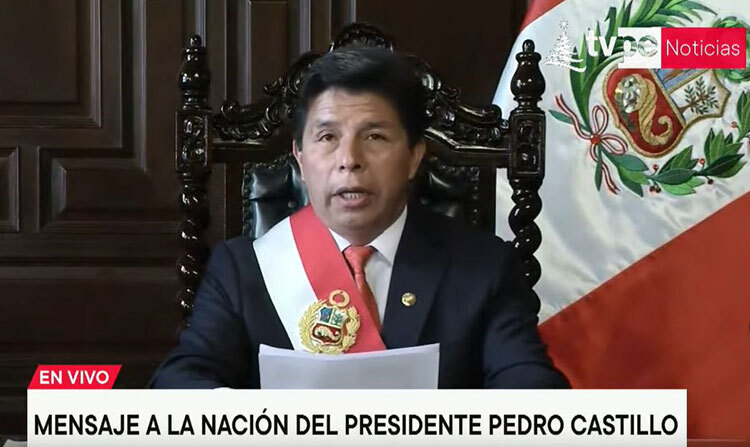 Peruvian President Pedro Castillo December 2022