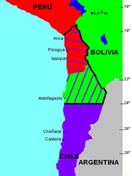 Peruvian and Bolivian territory losses War of the Pacific