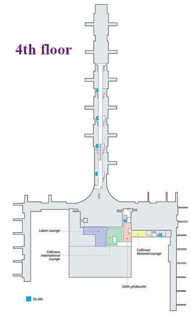 Map of the 4th floor of the Lima airport terminal