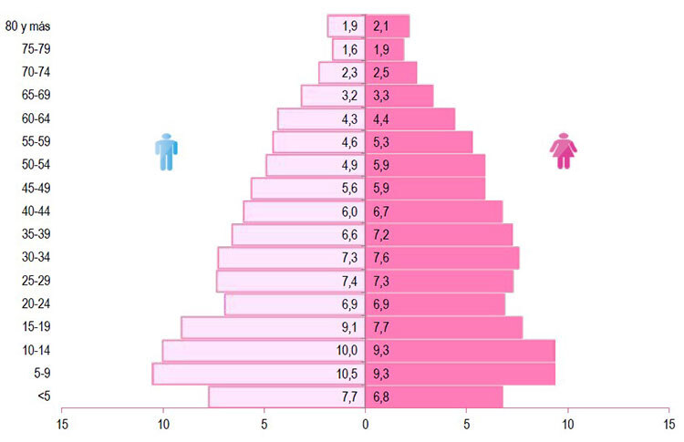 Peruvian population pyramid 2022