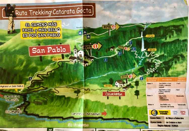 routes to gocta falls peru