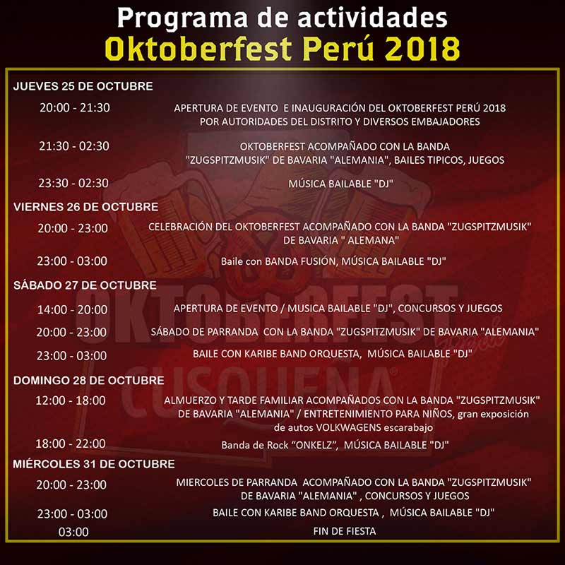 program oktoberfest 2018 lima