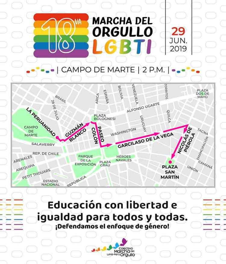 route gay pride parade lima 2019