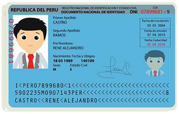 dni nacional identity card peru