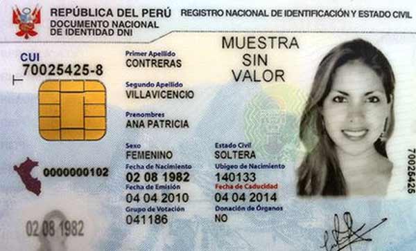 electronic national identity card peru dnie