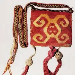 Chancay Culture Tapestry Coca Bag (1200-1400 A.D.), 18 x 15 cm, Chancay Valley (Amano Museum, Lima) Chancay Culture Tapestry Coca Bag (1200-1400 A.D.), 18 x 15 cm, Chancay Valley (Amano Museum, Lima)