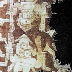 Chavín Culture Painted Tunic Fragment (900 B.C.), 240 x 56 cm, South Coast of Peru (Amano Museum, Lima)