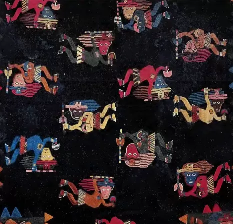 Paracas Culture Embroidered Mantle (600 B.C.), 261 x 146 cm, Paracas Peninsula (National Museum of Anthropology and Archaeology, Lima) Paracas Culture Embroidered Mantle (600 B.C.), 261 x 146 cm, Paracas Peninsula (National Museum of Anthropology and Archaeology, Lima)