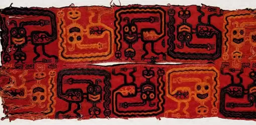 Paracas Culture Neck Border from a Tunic (600 B.C.), 47 x 21 cm, Paracas Peninsula (National Museum of Anthropology and Archaeology, Lima)
