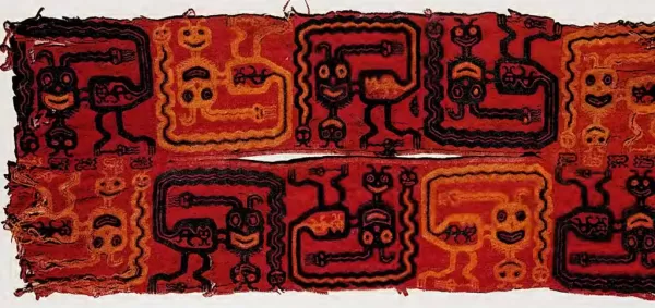 Paracas Culture Neck Border from a Tunic (600 B.C.), 47 x 21 cm, Paracas Peninsula (National Museum of Anthropology and Archaeology, Lima) Paracas Culture Neck Border from a Tunic (600 B.C.), 47 x 21 cm, Paracas Peninsula (National Museum of Anthropology and Archaeology, Lima)