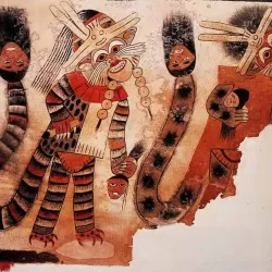 Nazca Culture Painted Textile (200 B.C.), 68 x 252 cm, South Coast of Peru (Cleveland Museum of Art)