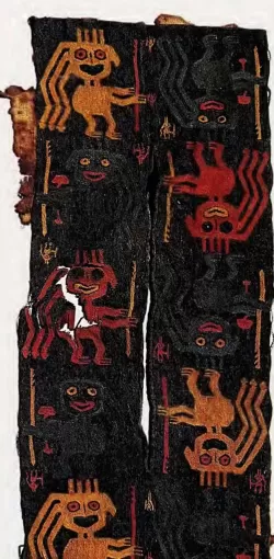 Paracas Culture Tunic Neck Border (600 B.C.), 49 x 21 cm, Paracas Peninsula (National Museum of Anthropology and Archaeology, Lima)