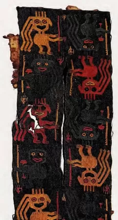 Paracas Culture Tunic Neck Border (600 B.C.), 49 x 21 cm, Paracas Peninsula (National Museum of Anthropology and Archaeology, Lima) Paracas Culture Tunic Neck Border (600 B.C.), 49 x 21 cm, Paracas Peninsula (National Museum of Anthropology and Archaeology, Lima)