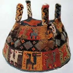 Huari (Wari) Culture Four-pointed Pile Hat (800-1000 A.D.), 16 16 x 16 cm, Palpa, Nazca Valley (Amano Museum, Lima)
