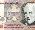 20 Nuevos Soles banknote with the image of Raul Porras Barrenechea