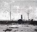 Ship stranded in the dessert after the tsumami caused by the earthquake from 1868