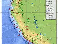 Seismicity Map for Peru