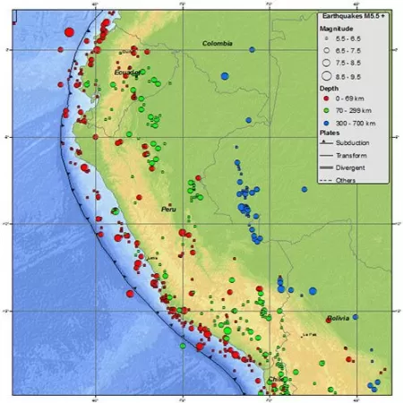 Seismicity Map for Peru Seismicity Map for Peru