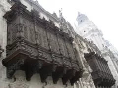 Balcony of Palacio Arzobispal in Lima