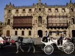 Exterior view of the Archbishops Palace in Lima