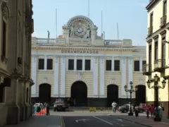 Exterior View of the Casa de la Literatura, once Lima&#039;s train station (estacion de Desamparados) before 2009