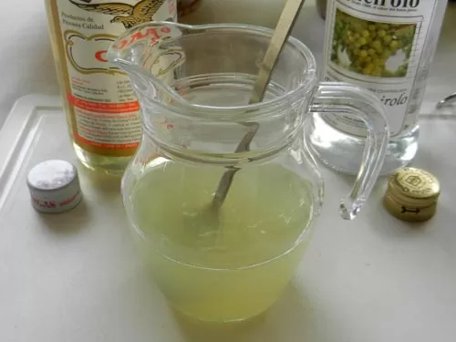 First step of the preparation of Chilcano is to mix the Pisco, lime juice and sugar syrup. First step of the preparation of Chilcano is to mix the Pisco, lime juice and sugar syrup.