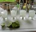 Then just pour the mixture into long drink glasses and add some ice cubes