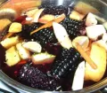 To prepare Chicha Morada just boil Peruvian purple corn, pineapple, apples, cinnamon and cloves in water