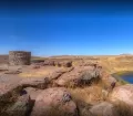 Breathtaking view at the archarological site of Sillustani near Puno in an harsh environment