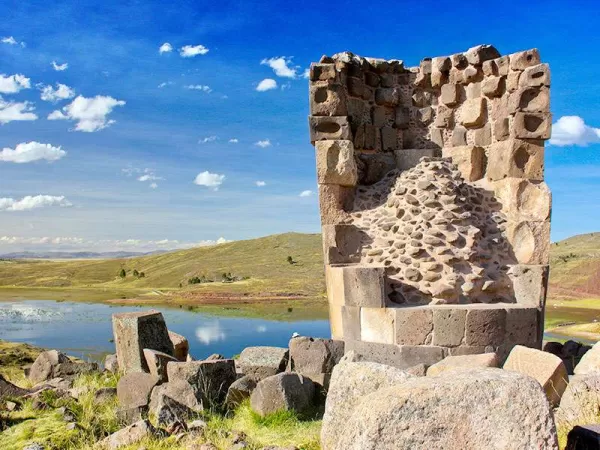 The funerary towers of Sillustani in southern Peru The funerary towers of Sillustani in southern Peru