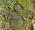 Beautiful decoration on walls of the stone buildings at Gran Pajaten in Peru