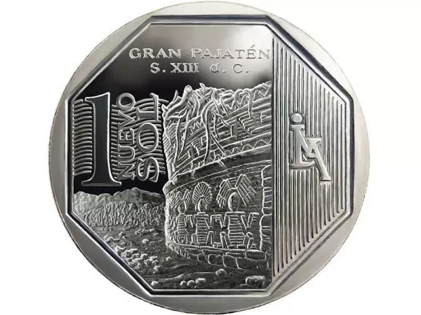 One coin of the Peruvian numismatic Wealth & Pride series features the Gran Pajaten ruins One coin of the Peruvian numismatic Wealth & Pride series features the Gran Pajaten ruins