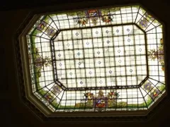 Admirable skylight inside the Presidential Palace in Lima, Peru