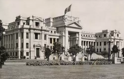 Old Photograph of the Justice Palace in Lima, Peru Old Photograph of the Justice Palace in Lima, Peru