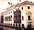 Old photograph of the Municipal Palace in Lima, Peru