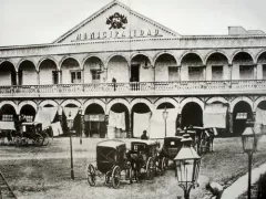 Old photograph of the Municipal Palace in Lima, Peru