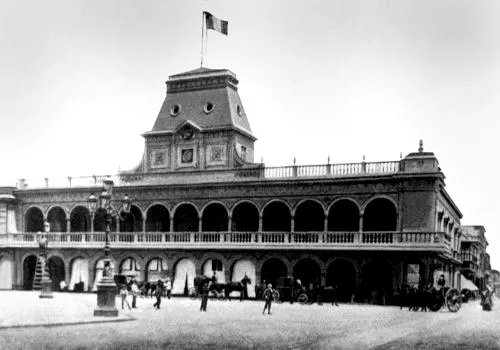 Old photograph of the Municipal Palace in Lima, Peru Old photograph of the Municipal Palace in Lima, Peru